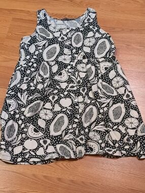 Gudrun Sjödén Graphic Fruit Print Sleeveless Button-Up Tunic Dress
